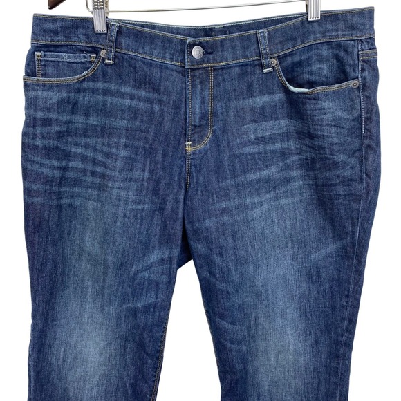London Jean Women's Blue Denim Straight Leg Jeans Size 16 Casual Comfort Stretch - Picture 1 of 13